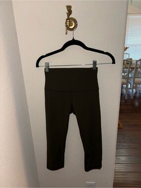 lululemon athletica Olive Green High-Waist Athletic Leggings